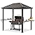 ABCCANOPY Grill Hardtop Gazebo 6x8 - Outdoor Metal Hard Top Gazebo, Permanent Galvanized Steel BBQ Gazebo Aluminum Framed Pavilion with Shelves for Patio Backyard Lawn Garden (Single Roof, Dark Brown)