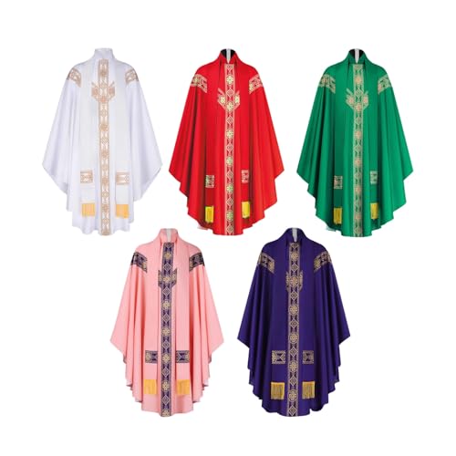 Casulla de misa católica con estola y collarín para sacerdotes 5