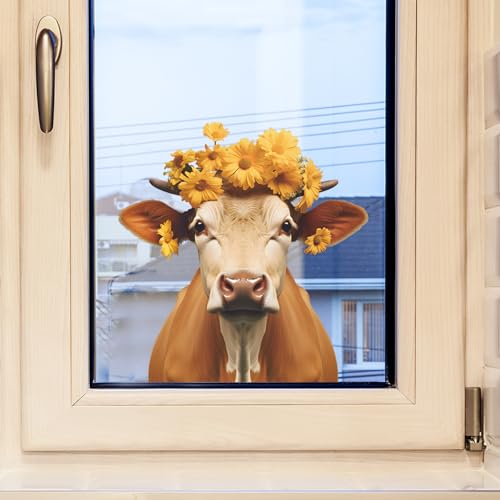 Vinilo decorativo Achang vaca con corona amarillo miniatura 3