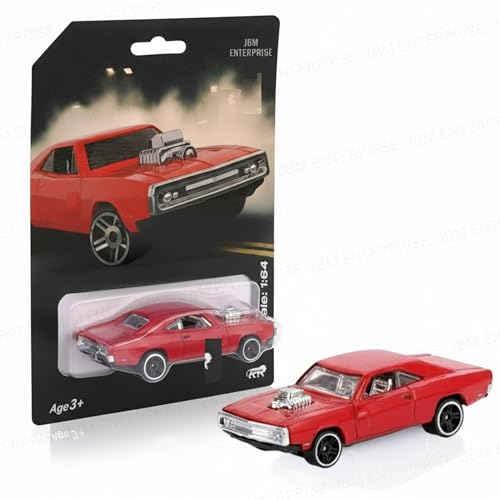 Image of 1:64 Scale - Premium Die-Cast Metal Collectible Model with Chrome Engine, Realistic Detailing, Glossy Finish & Smooth Wheels | Classic Mini Car Toy for Kids, Boys & Car Enthusiasts(Red) (Pack of 1)
