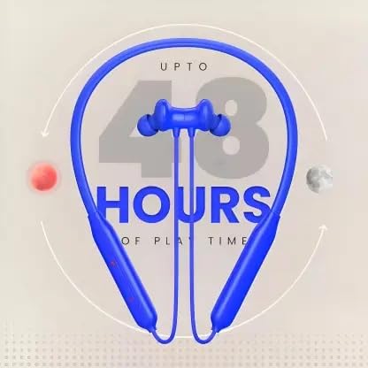 Image of Bluetooth Wireless Neckband Earphones, Silicone, Magnetic Closure, Multi-Device Support,T60 Bullet Bluetooth (Blue)