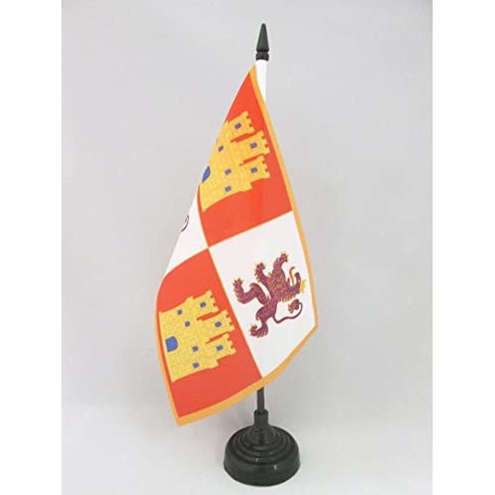 AZ FLAG Crown of Castile 1230-1715 Table Flag 5'' x 8'', Kingdom of Castile Office Decoration 100% Polyester 21 x 14 cm