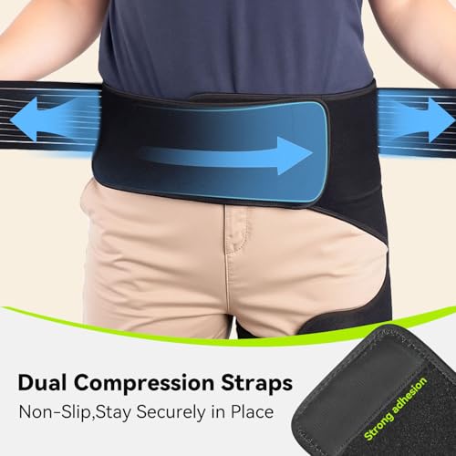 hip brace for women amp men sciatica pain relief devices adjustable compression wrap support for arthritis pulled thigh hip fler strain groin injury hamstring pull black left