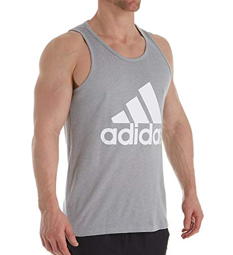 Image of adidas Badge Of Sport Classic Tank Top, Medium Grey Heather, X-Large