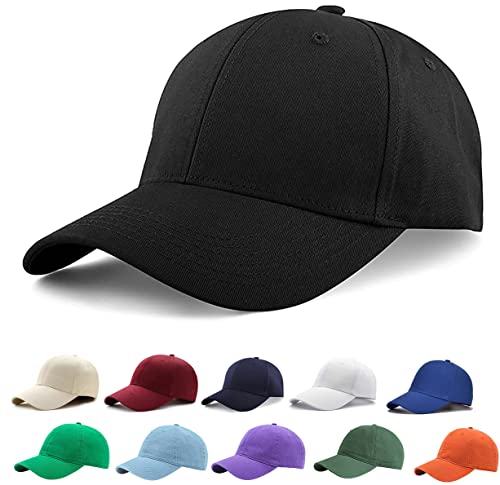 Etyepoh Unisex Kappe - Baseball Cap für Herren und Damen, Verstellbar Reine Farbe Baseboard Baseballkappe Mütze (A-schwarz)