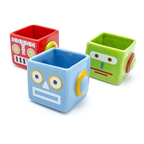 Bot Shots – 2-ounce Retro-style Robot Shot Glasses, Set of 3