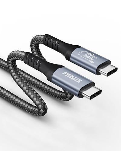 Image of FEDUS 2M USB 4 Cable Thunderbolt 4 Cable 40Gbps 240W [8K@60Hz 4K@144Hz] 100W PD 3.1 Fast Charging Type C Cable USB C to USB C Display Cable Compatible with iPhone 15 Pro, MacBook, eGPU, SSD