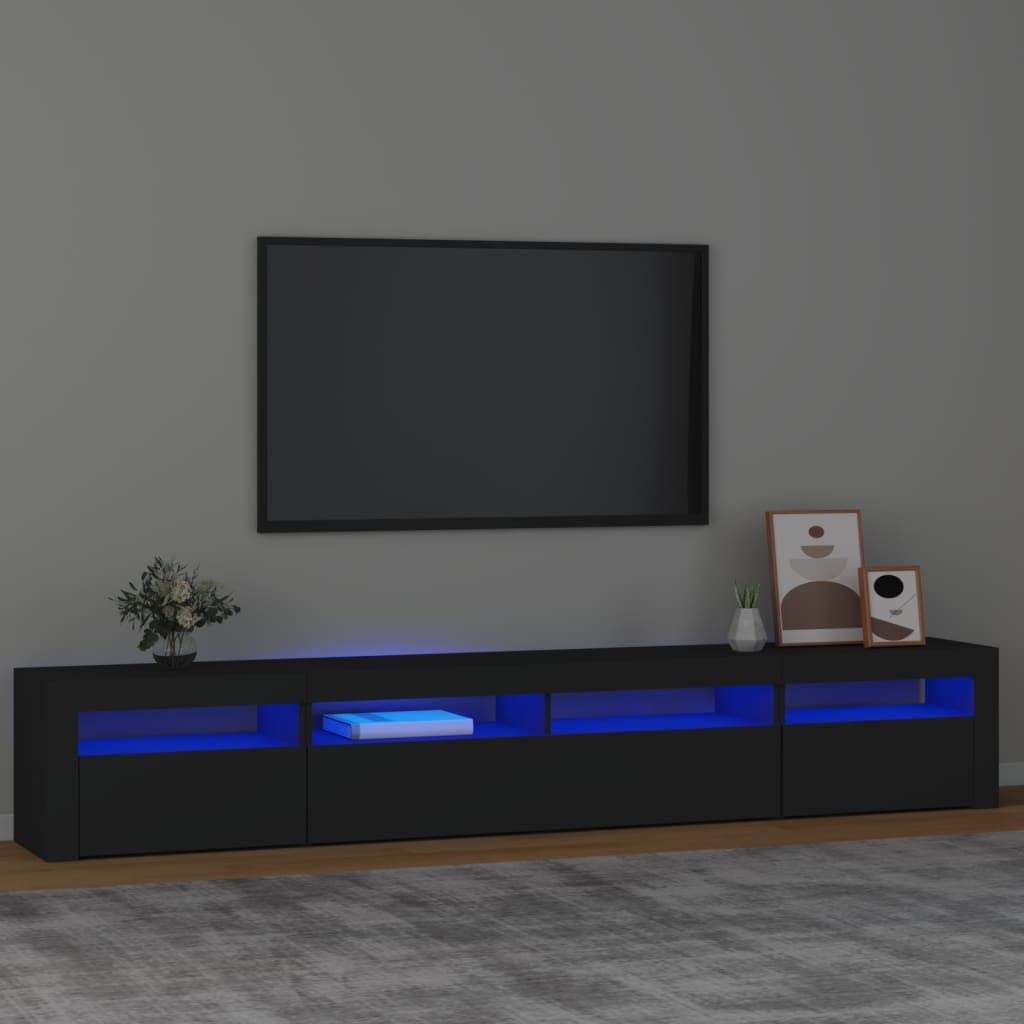 Mobile TV Con Luci LED RGB - Design Moderno, Ampio Storage, Legno Multistrato Resistente - Foto 2