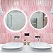 Art3d 12 x 12 Inch Heavy-Duty Peel and Stick Backsplash, Self-adhesive Wall Tiles for Kitchen Bathroom Decor, 10-Pack Pink