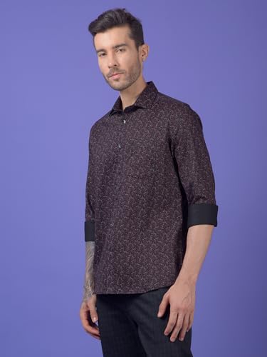 Image of Crimsoune Club Men's Wine Printed Shirt