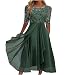 Kleider hochzeitsgäste,Abendkleider Damen Sommerkleid Lang Kleid Elegant Chiffon Spitze Swing Cocktailkleid Lässig Festliche Kleider Für Frauen Hochzeitsgast Brautjungfernkleider Partykleid,03 Grün,M