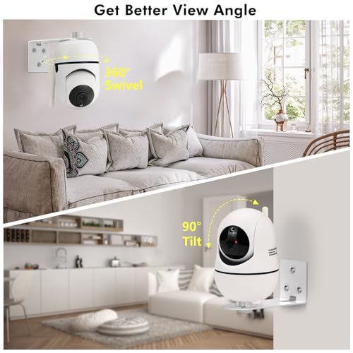 Adhesive Metal Baby Monitor Mount for HelloBaby HB6550/HB65/HB40/HB6339/HB66/HB6550Pro, ANMEATE SM935E, Out of Baby Reach, Baby Camera Wall Mount to Get Better View, Without Wall Damage - Thumbnail 5
