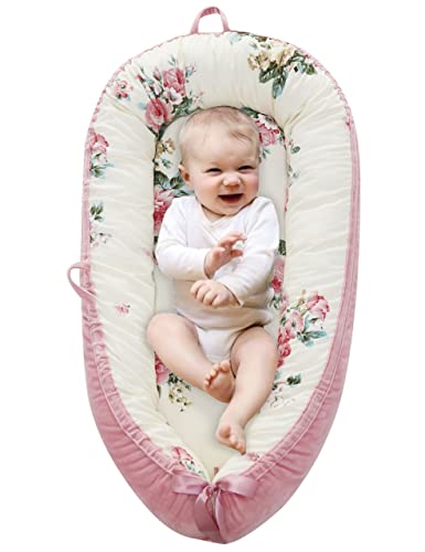Image of Baby Lounger Cover Baby Nest Sleeper Bed Cotton Breathable Baby Sleeping Bed Newborn Co Sleeping Bed Adjustable Portable Crib for Baby Baby Registry Search Baby Essential