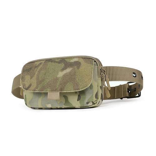 Bolsa de administração tática – Bolsa de peito compatível com MOLLE para telefone e equipamento EDC (16,5 cm x 10 cm) – Nylon 1000D durável, zíper bidirecional, serve para colete, cinto, mochila (FCPC