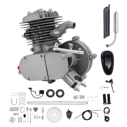 OUBUBY Moteur 2 Temps à Essence 80 CC pour Kit de Vélo, Monocylindre Refroidi par Air pour Motorisés 26/28