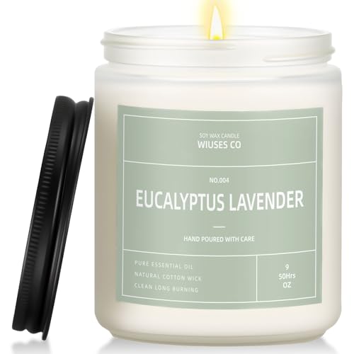 Eucalyptus Lavender Candle for Home Scented| Natural Soy Non Toxi...