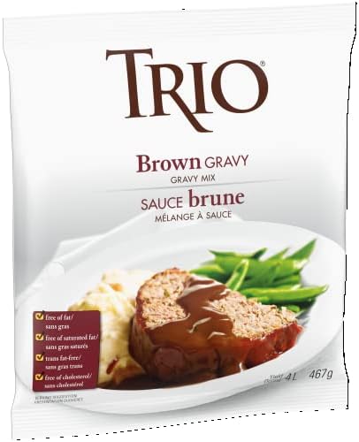TRIO Brown Gravy, Fat-free, Cholesterol Free, Instant Gravy Mix, 467g - 3