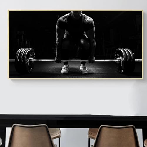 Affiche d'haltérophilie XINBAO toile de fitness musculation pour décoration murale 50x100cm