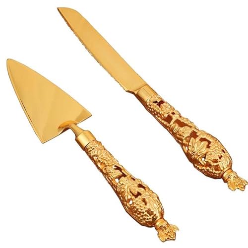 Clwxhs Cake Cutting Set For Wedding， Elegant Gold Color Cake & Pie Serving Set For Wedding Cake, Birthdays, Anniversaries, Partie #TOP24