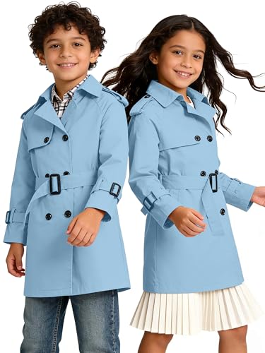 Image of Cromoncent Kids Rain Jacket, Raincoats Lightweight Waterproof Trench Coat for Boys Girls