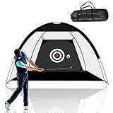 Keren Golf Net, Golf Hitting Nets Training Aids Golf Practice Nets for Backyard Driving Range, Golf Chipping Net with Target Carry Bag for Indoor Outdoor Sports（9.8FT/ Black）