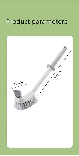 Miniatura 2 de Paquete de 2 cepillos de inodoro de mango largo montado en la pared, mango antideslizante extra largo, cerdas fuertes, fácil de limpiar debajo