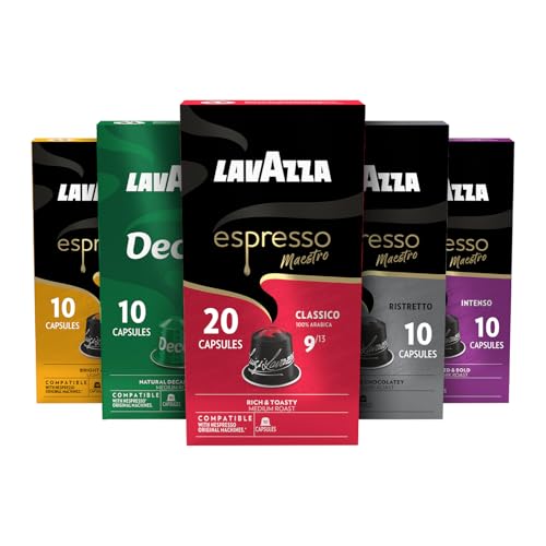Lavazza Espresso Variety Pack of Aluminum Capsules Compatible with Nespresso* Original Machines, Contains Light, Medium, and Dark Espresso Roast (60 Capsules)