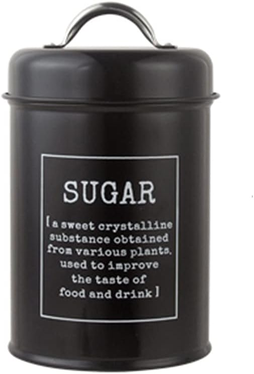 Kitchen jars for counter Metal Food Storage Tin Kitchen Canister Set With Handle Lid Dry Food Storage Containers Sugar Tea Coffee Canister Jar，1pcs E