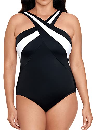Longitude Women's Swimwear Crossover Inset Tank Soft Cup One Piece Swimsuit2