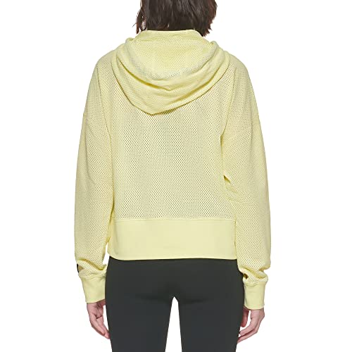 Dkny Women's Hoodie Sprint Mesh Top, Lemon Tart #TOP3