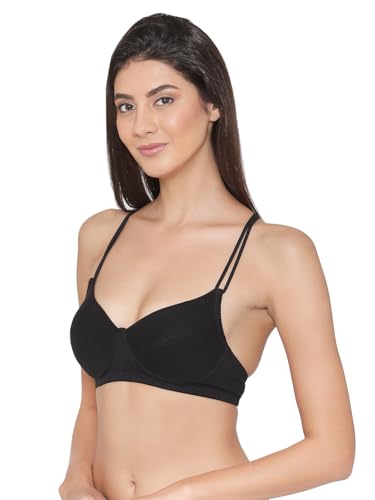 Image of Clovia Women's Cotton Lightly Padded Wire Free Non-Wired T Shirt Bra