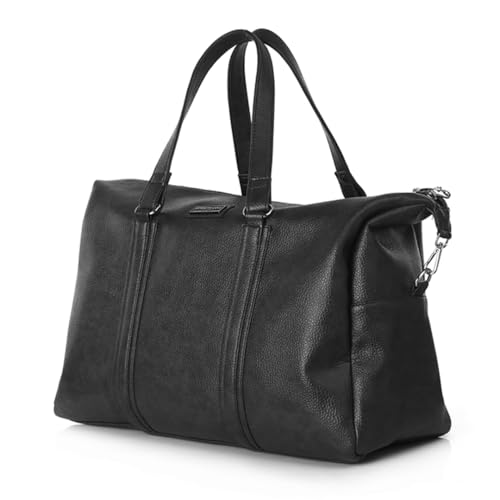 Image of Kenneth Cole 30L PU Duffle Bag for Travel & Gym | Spacious Unisex Handbag with Metal Hardware for Men & Women | Ideal for Weekend Trips & Workouts | Black