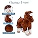 The Petting Zoo Standing Chestnut Horse Stuffed Animal Plushie, Gifts for Kids, Wild Onez Barnyard Animals, Brown Horse Plush Toy, 12 inches