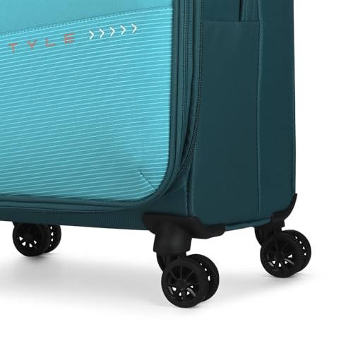 Image of Skybags Genesis Medium Size Soft Luggage (69Cm) | Soft Luggage Trolley with 8 Wheels and 3 Digit Combination Lock| Teal | Unisex