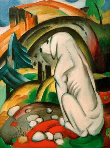 Affiche le chien blanc de Marc pour habiller un mur vide avec ce poster graffiti mural 60x90cm