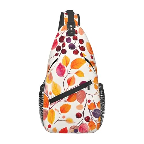 Mochila tipo bandolera estampado hojas para mujer y hombre miniatura 1