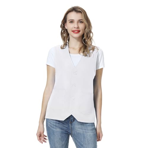 TopTie Unisex Work Vest Volunteer Activity Supermarket Uniform Button Up Vest
