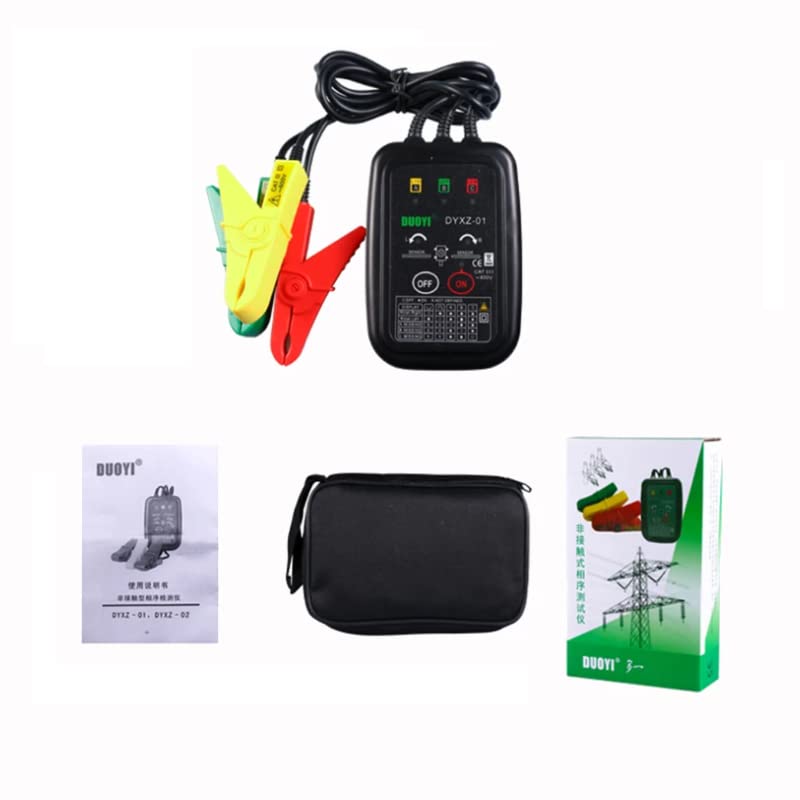 DUOYI DYXZ-01 3 Phase Rotation Tester 70V~600V AC Non-Contact Phase Indicator Detectors Circuit LED Break Test Voltage Detector Meter