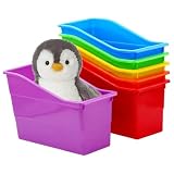 6 Stück Buchhalter, bunte vertikale Bücherboxen aus Kunststoff, platzsparend, multifunktionale Zeitschriftenaufbewahrung für Klassenzimmer, Boxen
