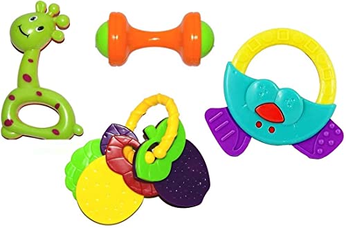 Image of Famous Quality Colorful Rattles for Little Babies, 4 Cute Toys for Toddlers, Baby Rattles for Little (1 Set of 4 Rattle,Multi Color)