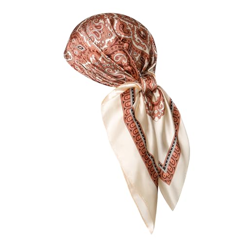 Image of 35 inch Men's Silk Cowboy Scarf - Oversized Western Bandana Neckwear, Large Square Scarf with Gift Packaging