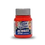 Pintura Acrilex Textil, especial para crear tus diseños en tela, son colores mezclables entre si, con base de agua. Aconsejable usar en tejidos naturales , que no sean sintéticos, como la licra., Aplicar, con pincel, esponja . Intentando no dejar demasiada cantidad., Aconsejable enjuagar la prenda antes simplemente con agua para eliminar el apresto y detergentes, dejar secar 72h y fijar con plancha.