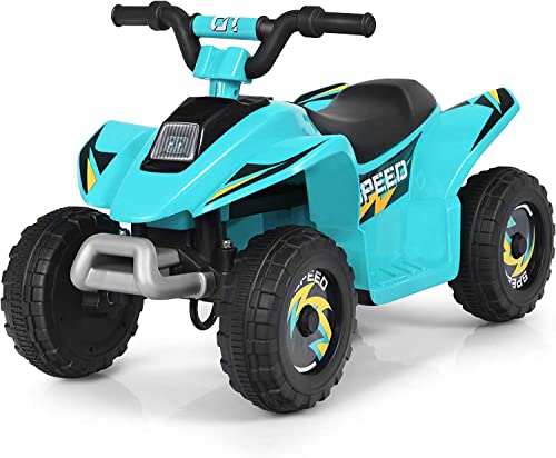 DREAMADE 6V Elektro-Quad für Kinder, 2,8-4,6 km/h Elektroquad mit Rückwärtsgang & Bremse & Ladegerät, mini Kinderquad bis 30 kg (Blau)