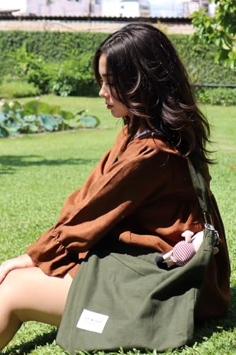 Image of Hobo Crossbody Bag for Women - Large Cotton Tote Shoulder Purse | Adjustable Strap