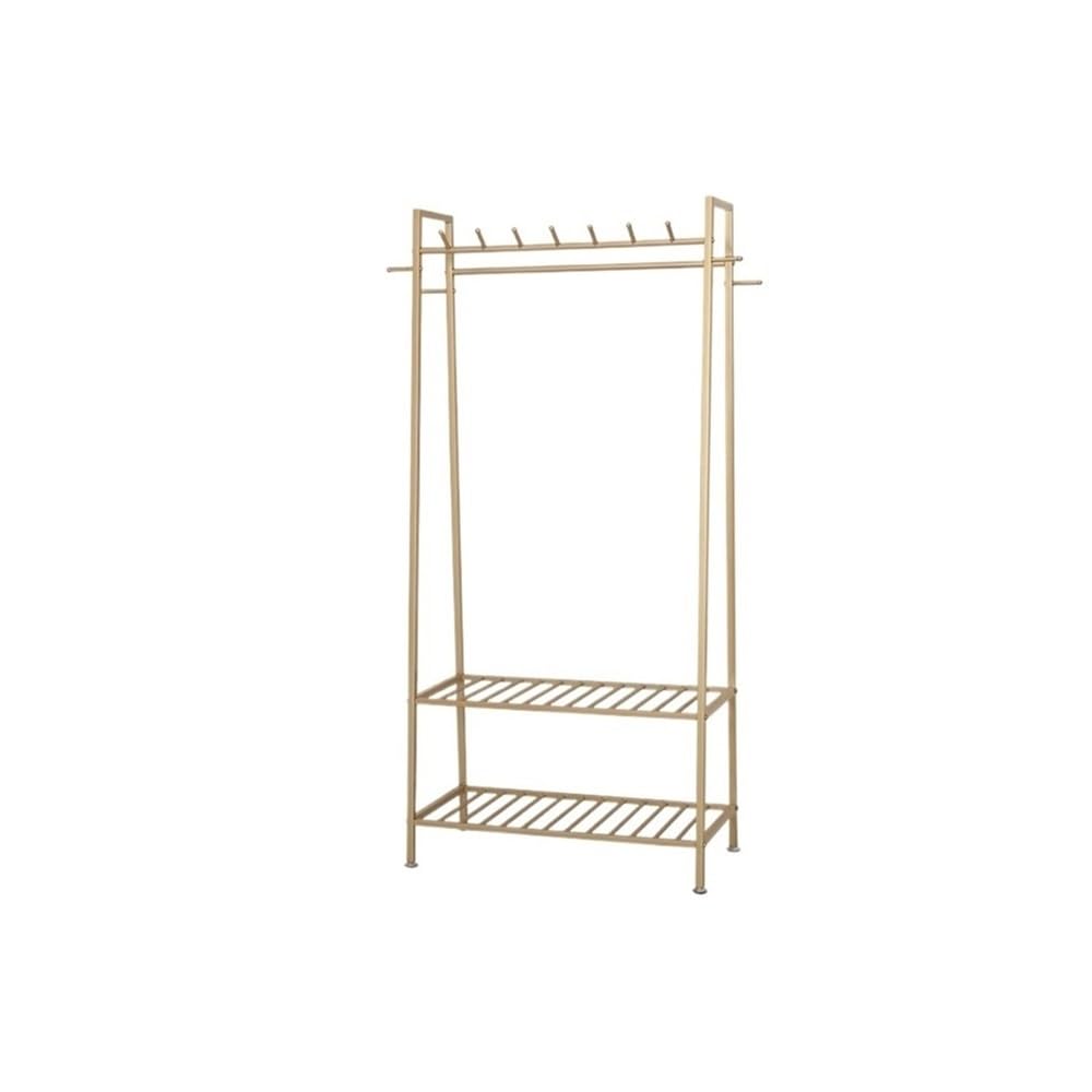AILIUXIAOYAN Coat Rack Nordic Style Freestanding Coat and Hat Rack for Home, Creative Clothes Hanger Stand with Storage Shelf(Gold,L)