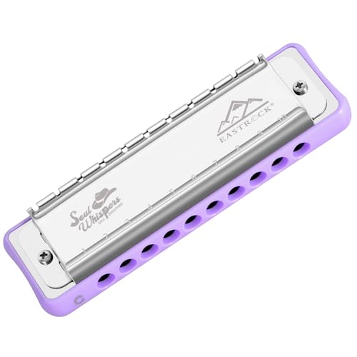 EASTROCK 10 Holes Blues Harmonica Key of C Mouth Organ with Case has Explosive Power For Adults Professionals Beginners CB05 Purple - Les Beatles, Paul McCartney, John Lennon, RIngo Starr, George Harrison EASTROCK 10 Holes Blues Harmonica Key of C Mouth Organ with Case has Explosive Power For Adults Professionals Beginners CB05 Purple