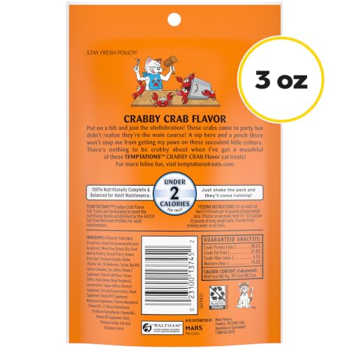 Temptations Classic Crunchy Cat Treats, Crabby Crab, 3 oz, 12 Pack - image 9