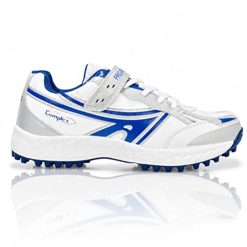Image of Pro ASE Lightweight Cricket Shoes - Durable & Comfortable | Ideal for Turf, Ground & Hard Surfaces | Allrounder Design with Studs, Velcro & Superior Grip | White, Blue, Green, Red
