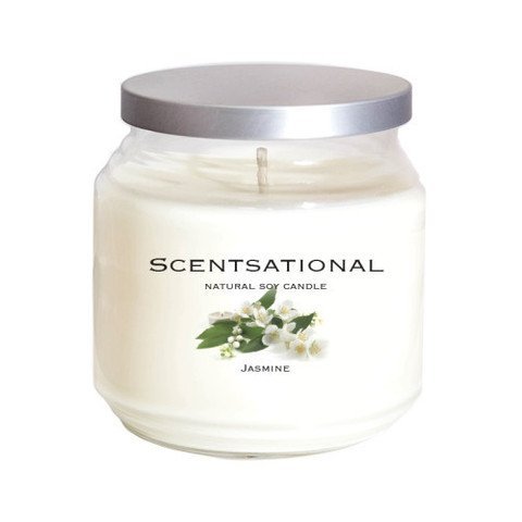 ScentsationalSoaps & Candles Jasmine Natural Soy Candle w/Lid 19 Oz by Scentsational