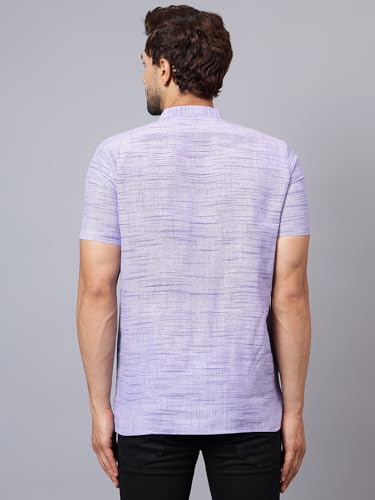 Image of LATEST CHIKAN Men's Cotton Regular Casual Strped Short Kurta Half Sleeves - (SK-LJ.DS.AS)